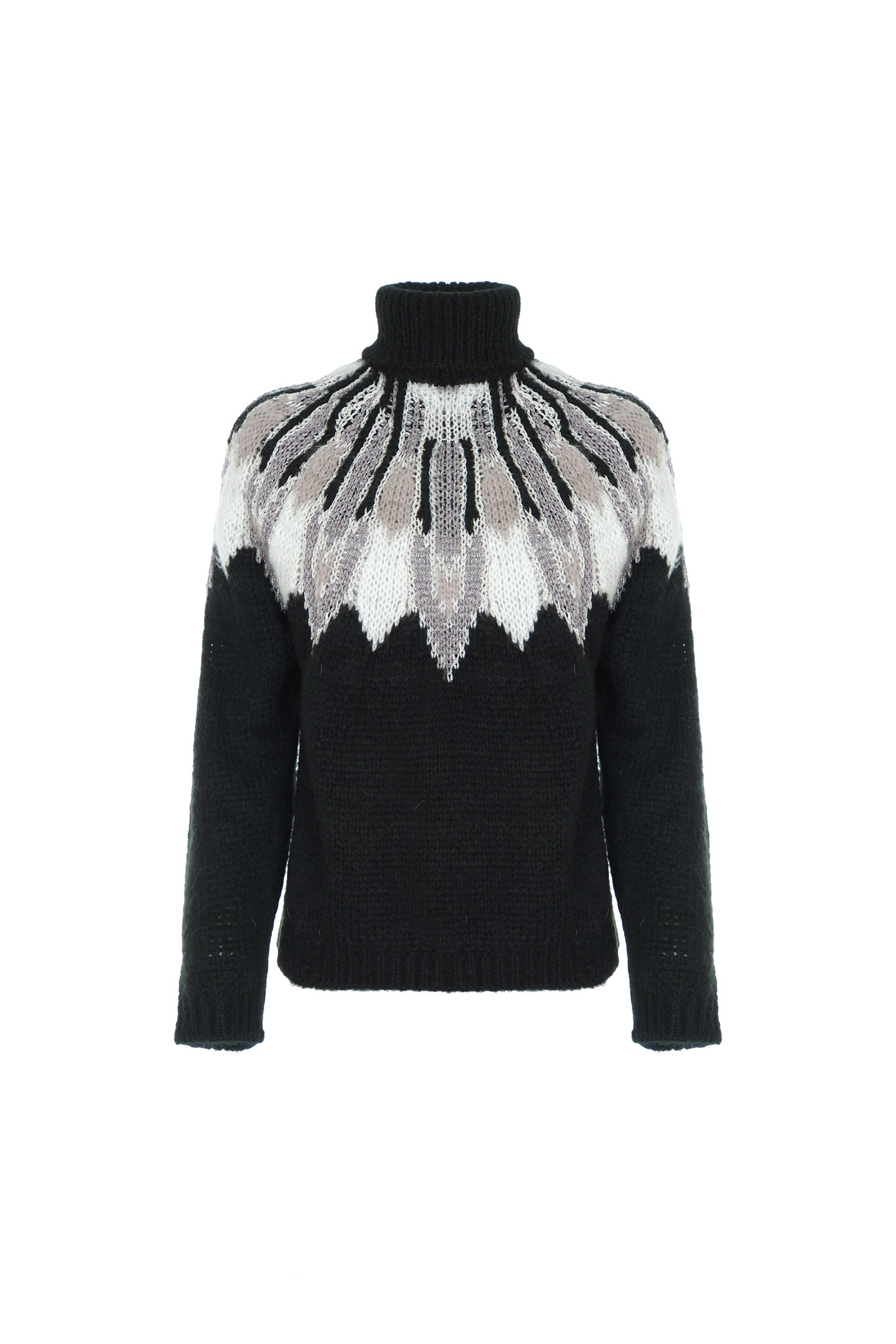 MAGLIA DOLCEVITA JACQUARD IN MISTO MOHAIR - immagine 4