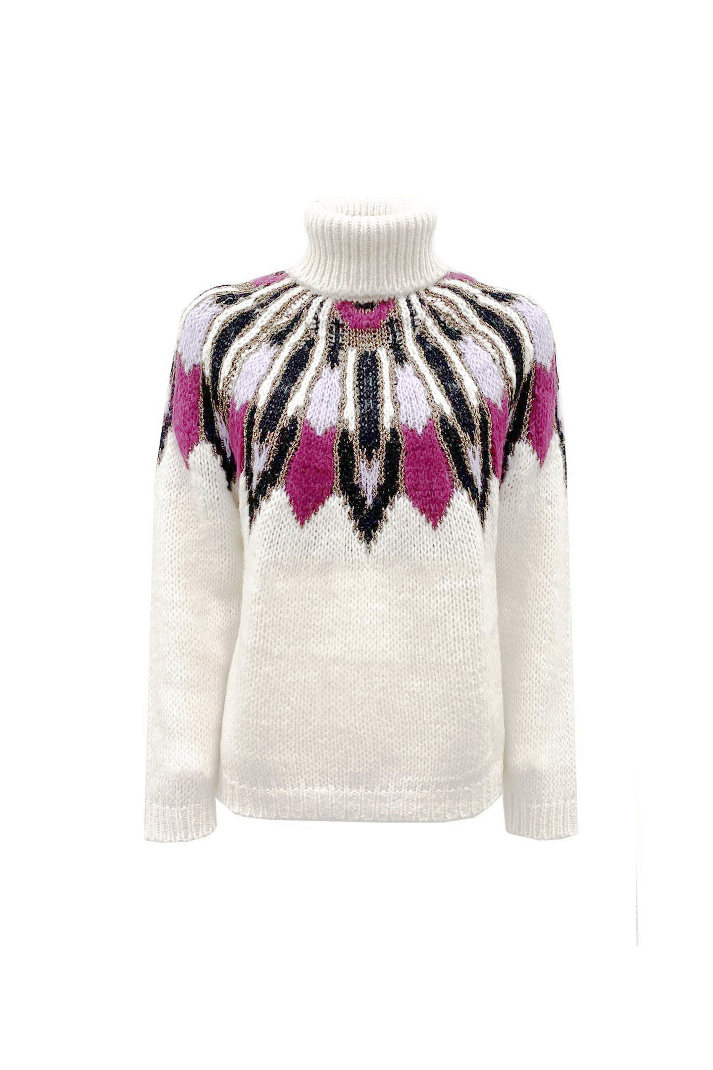 MAGLIA DOLCEVITA JACQUARD IN MISTO MOHAIR - immagine 5