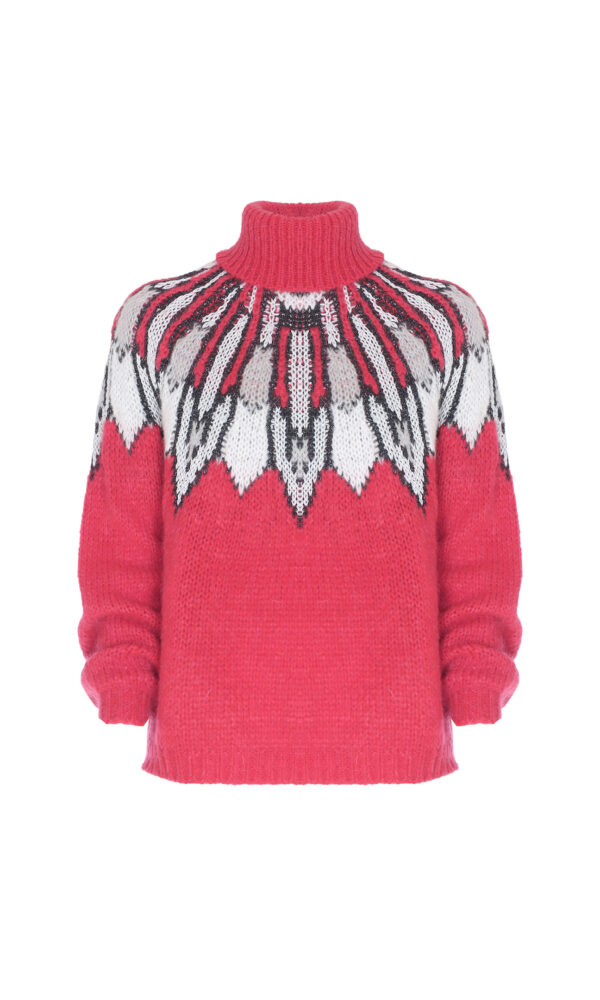 MAGLIA DOLCEVITA JACQUARD IN MISTO MOHAIR