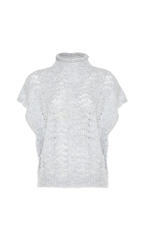 GILET MISTO LANA PUNTO VENTAGLIO