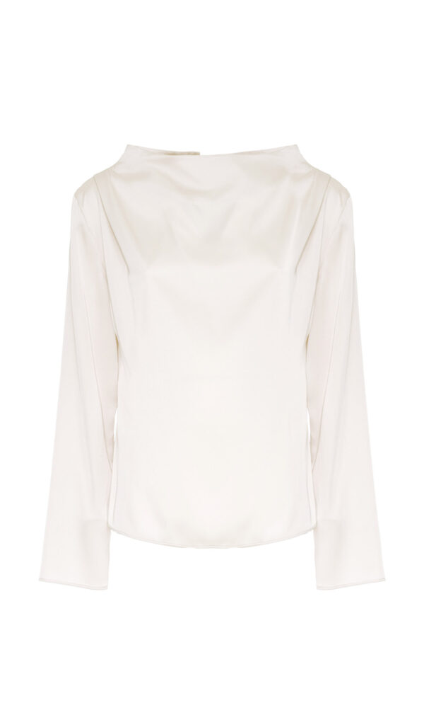 BLUSA CON COLLO A CRATERE IN RASO