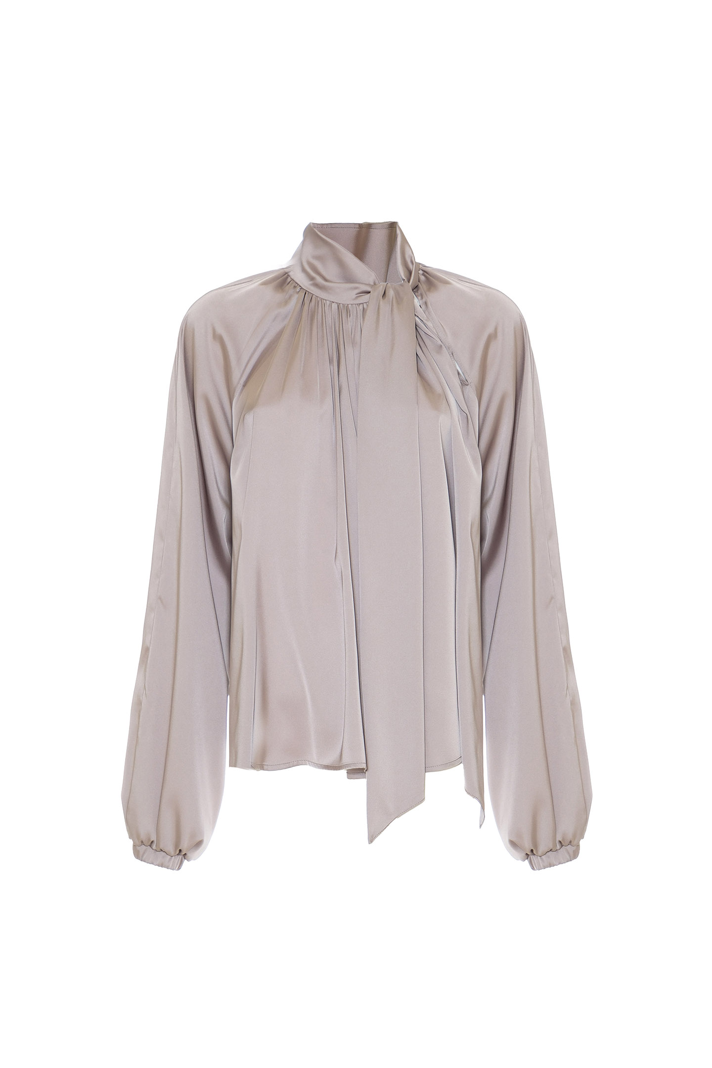 BLUSA CON COLLO A SCIARPA IN RASO