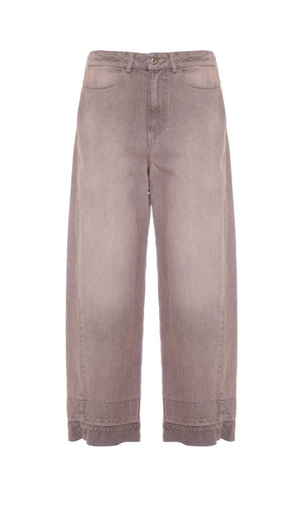 JEANS DRITTI IN COTONE DÈLAVÈ