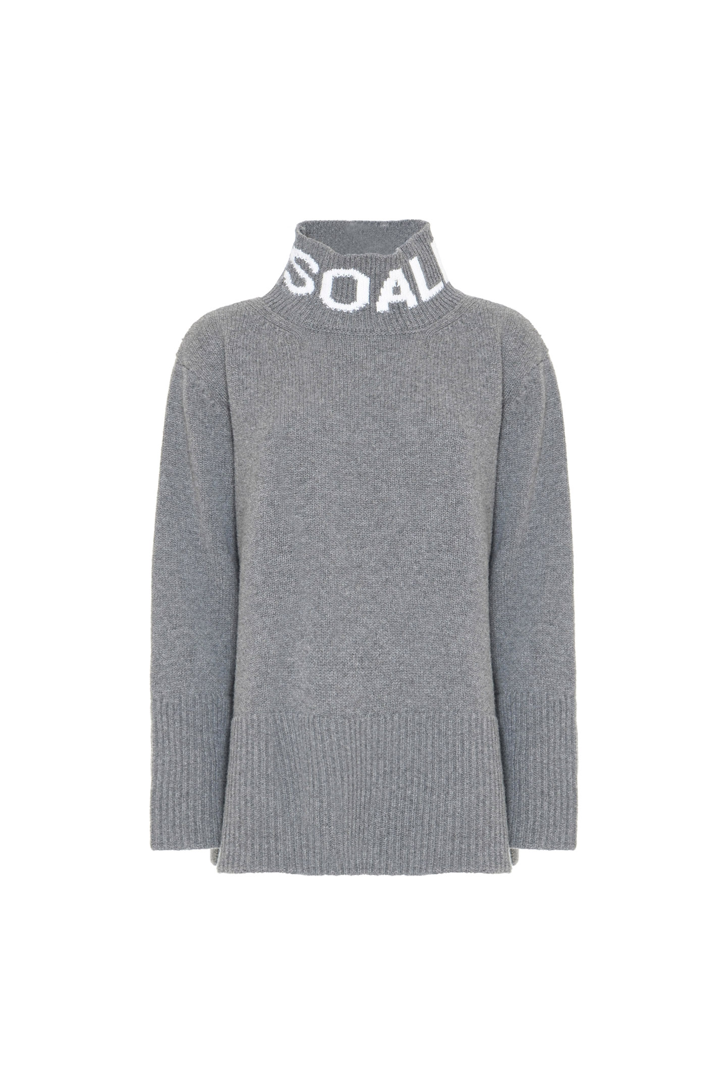 WOOL BLEND PULLOVER WITH JACQUARD LOGO