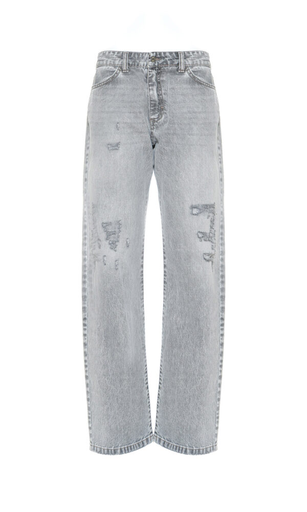 JEANS STRAIGHT FIT GRIGIO CHIARO