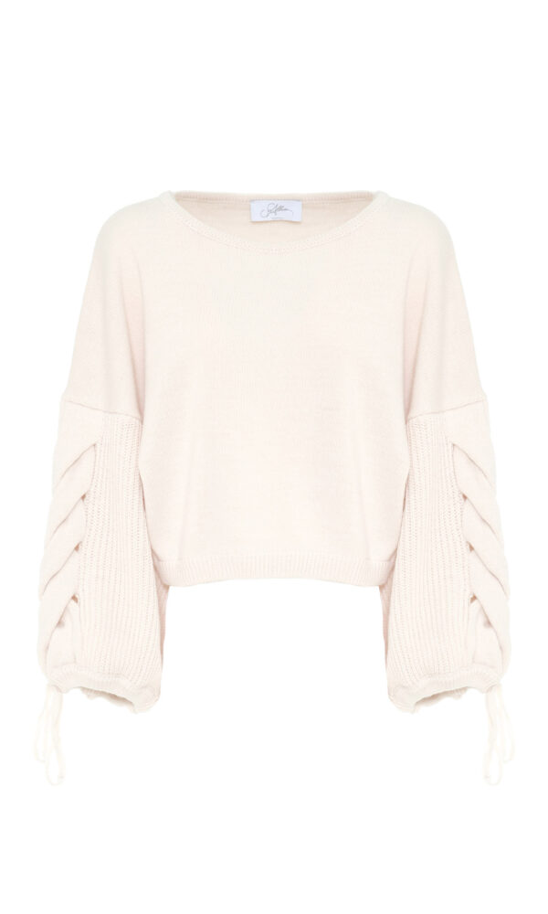 PULLOVER BOXY MOTIVO TRECCE