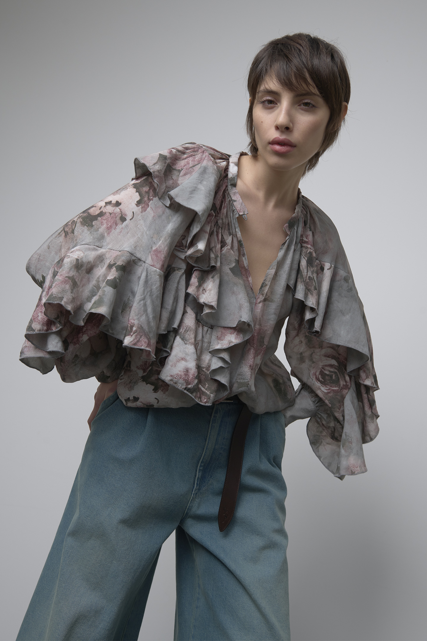 BLUSA IN VISCOSA CON STAMPA FLOREALE - immagine 3