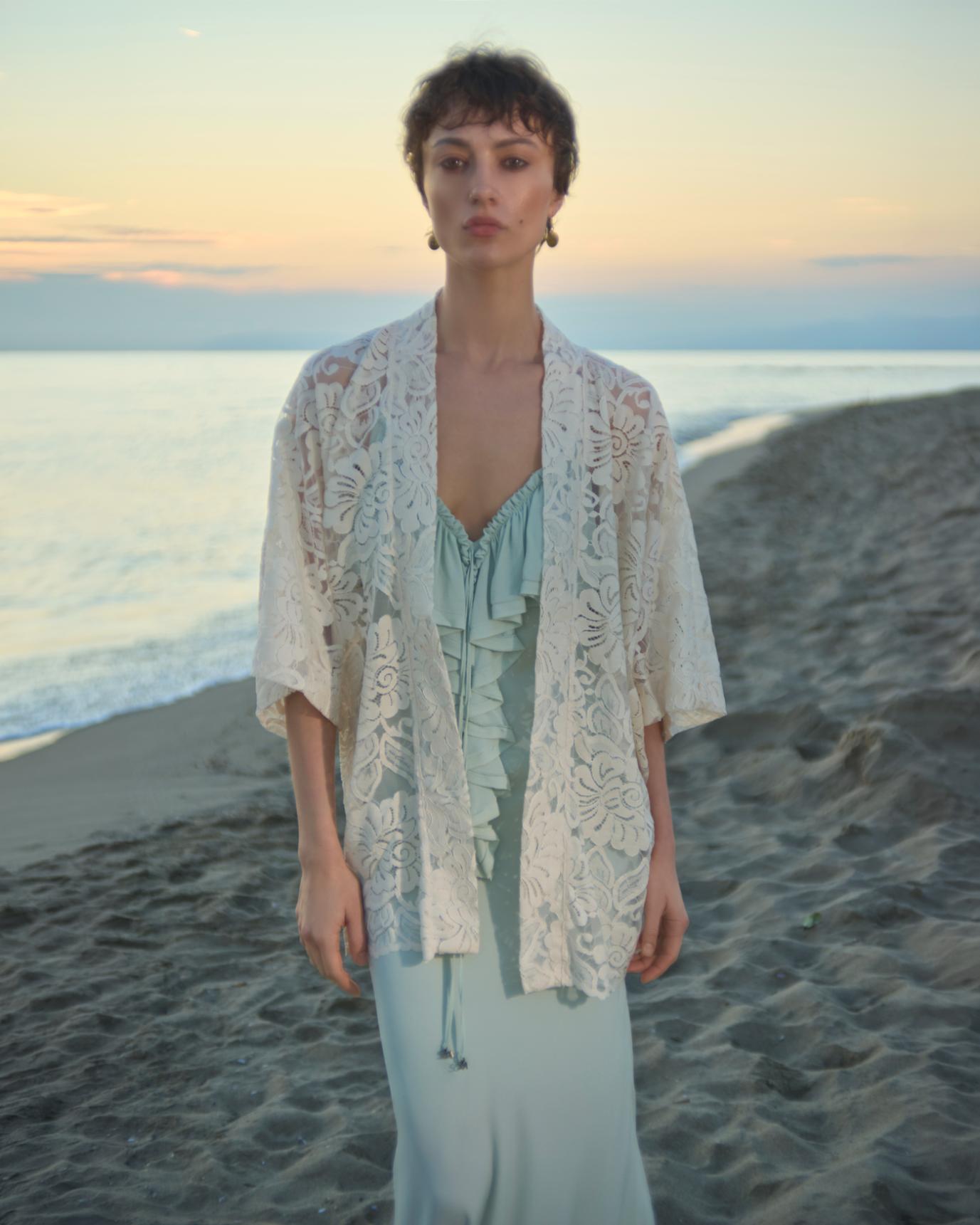 KIMONO IN PIZZO MACRAMÈ - immagine 2