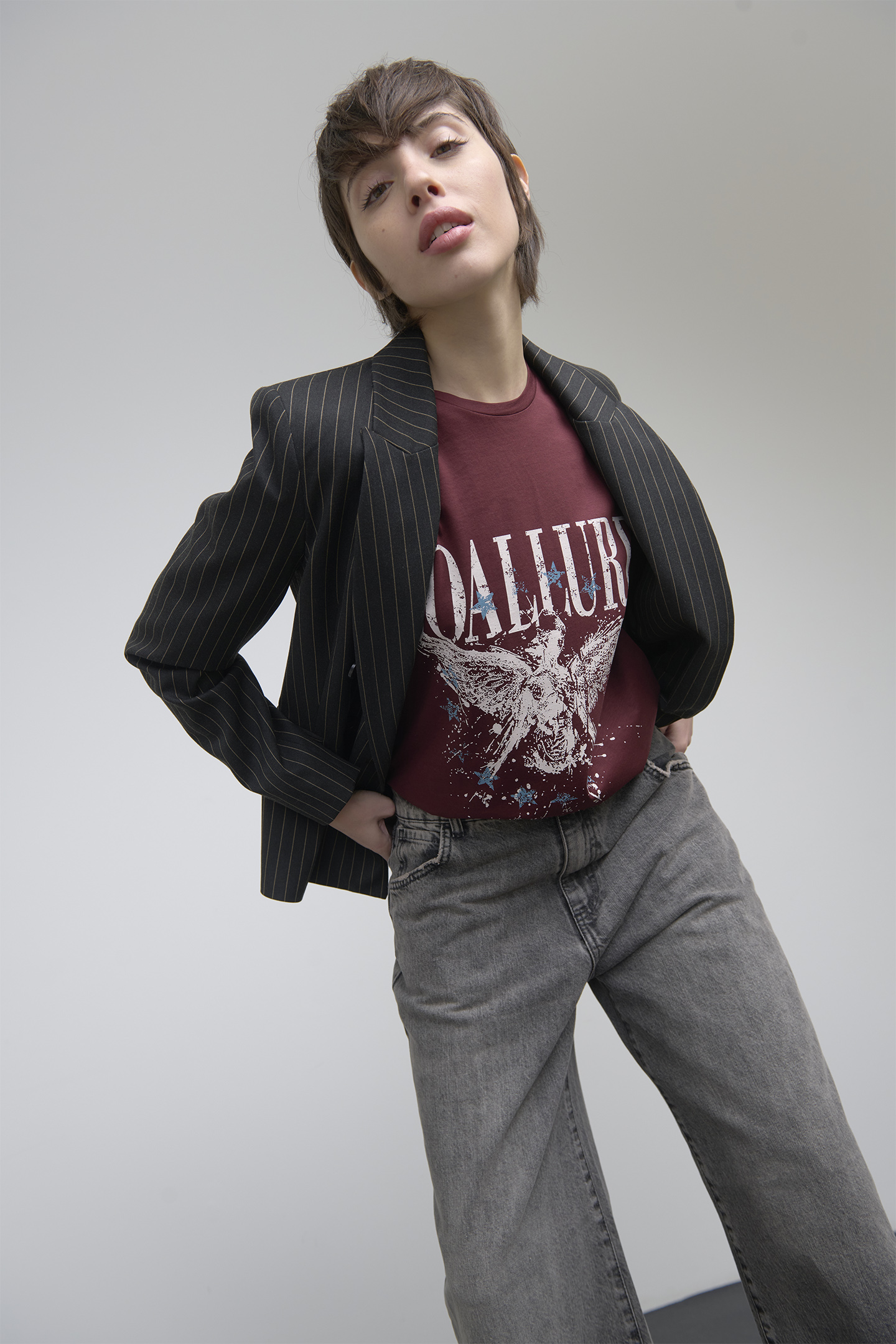 GIACCA SLIM MOTIVO GESSATO - immagine 7