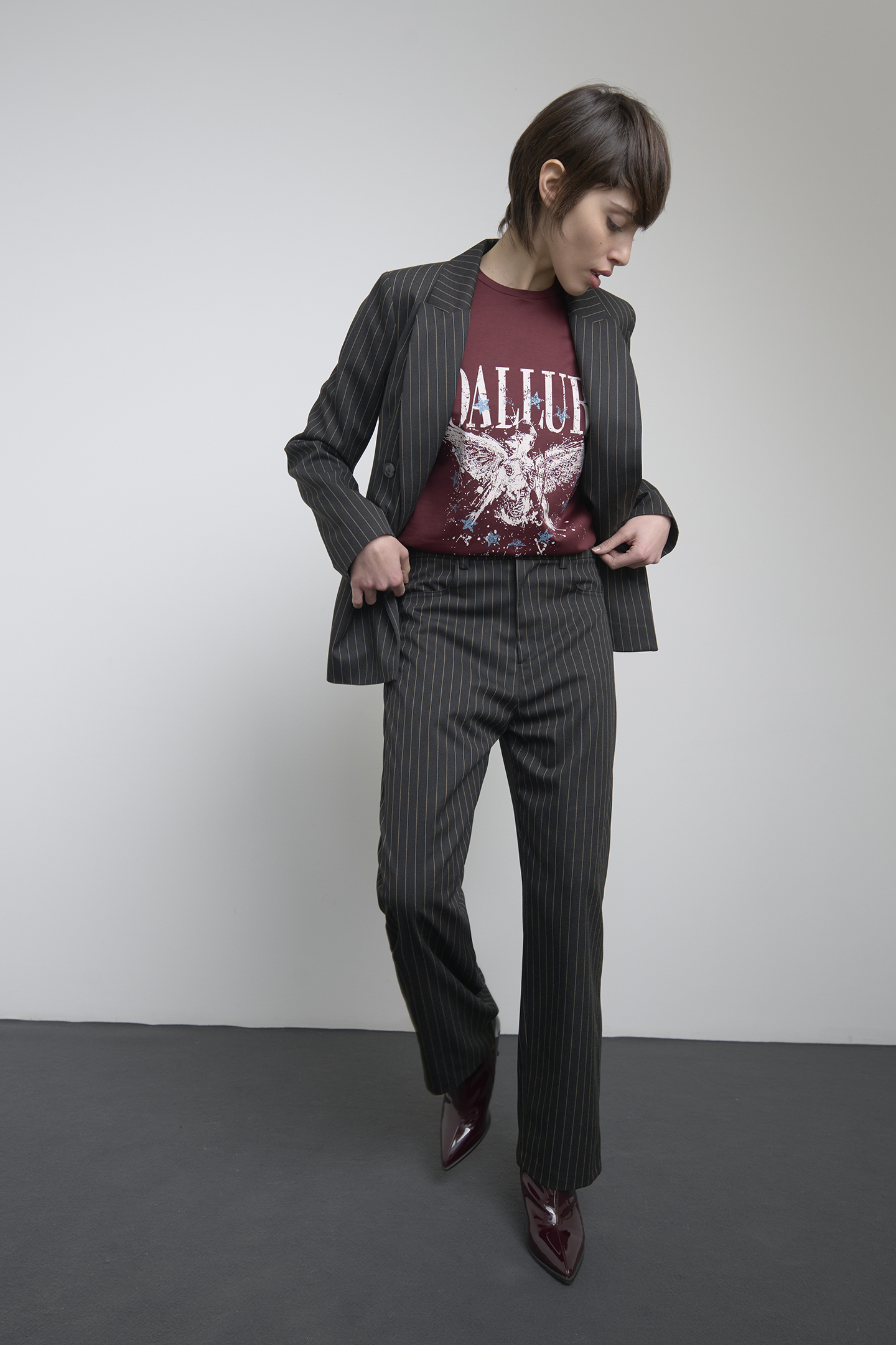PANTALONI DRITTI MOTIVO GESSATO - immagine 4