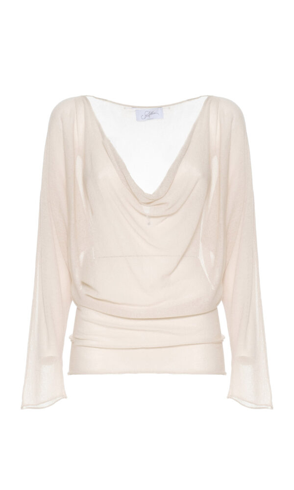 MAGLIA DRAPÉE A MANICHE LUNGHE