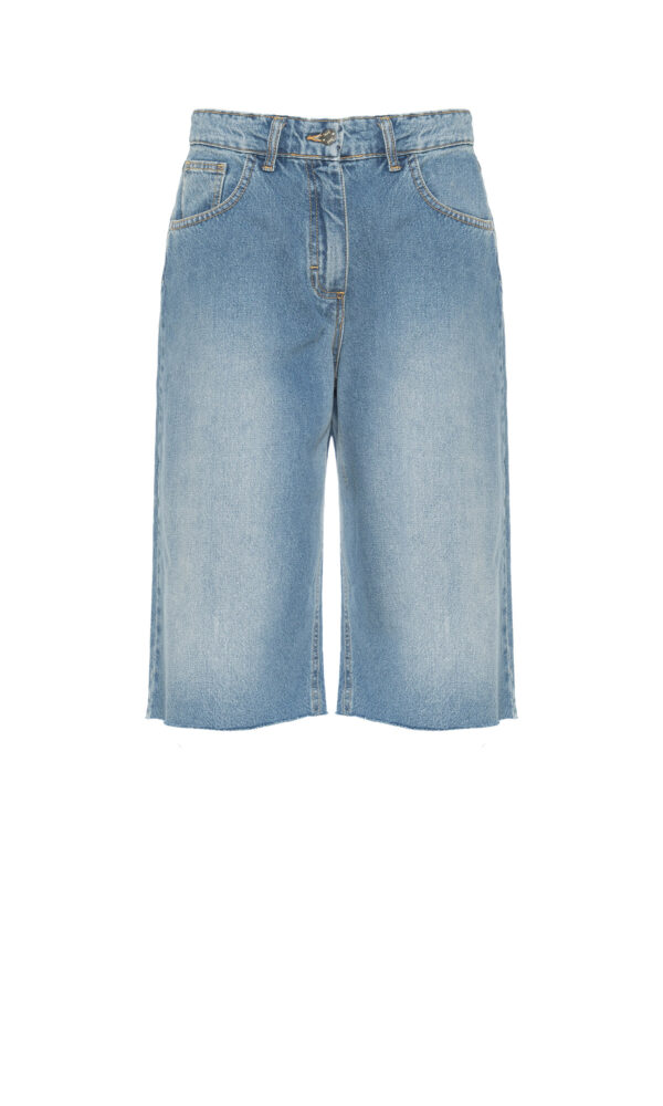 BERMUDA IN DENIM TAGLIO VIVO