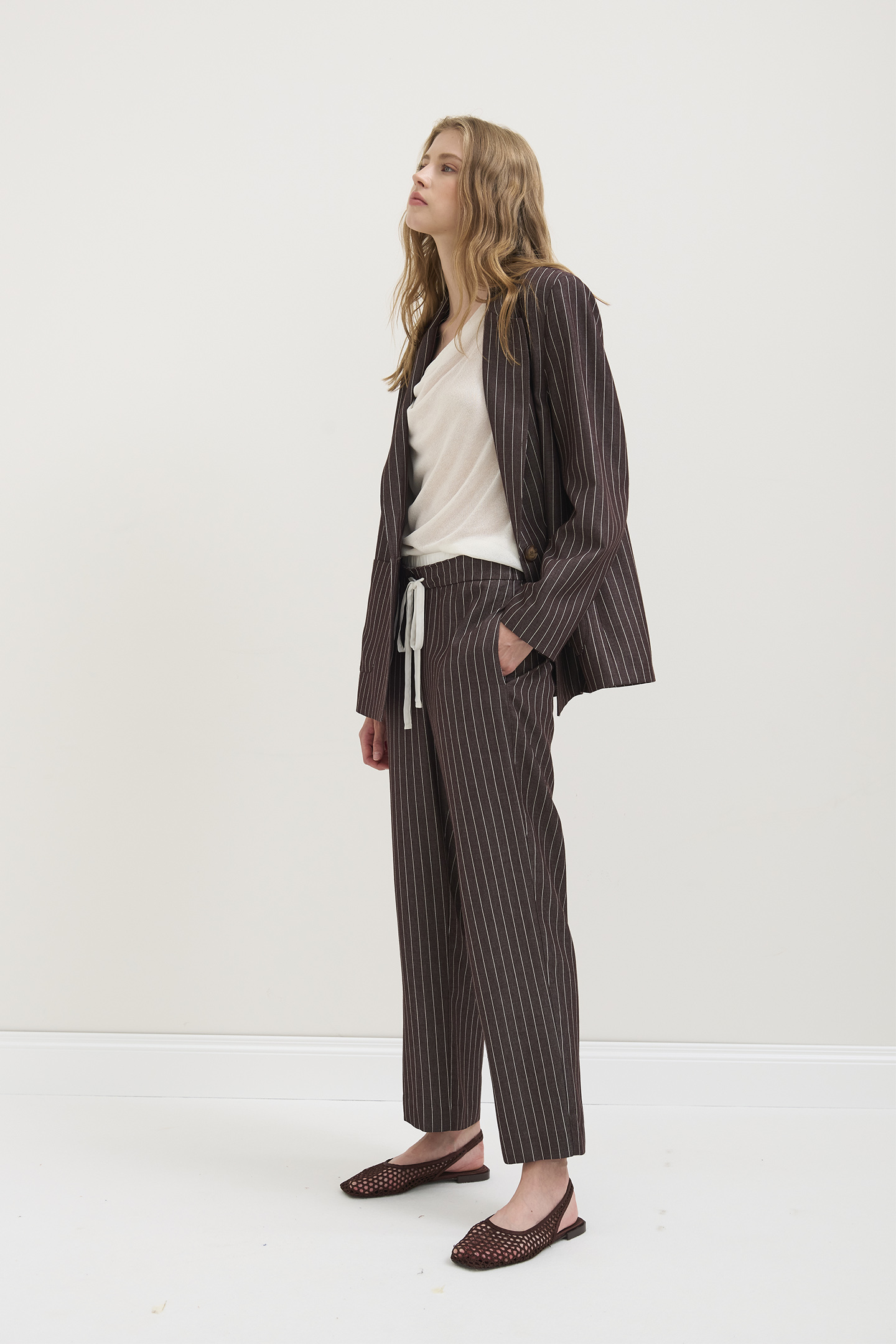 GIACCA OVERSIZE MOTIVO GESSATO - immagine 4