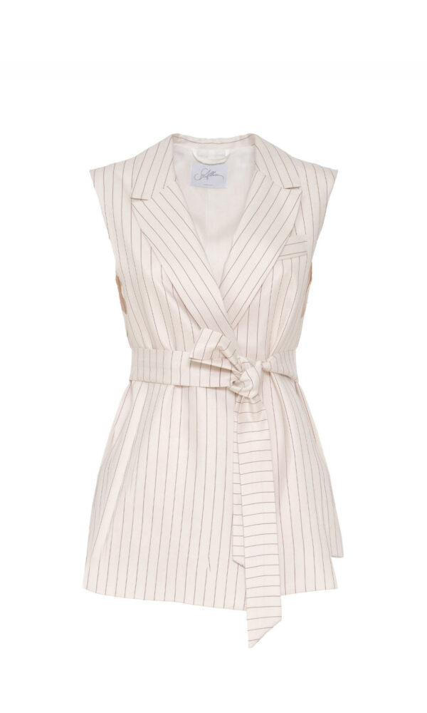 GILET GESSATO CON CINTURA