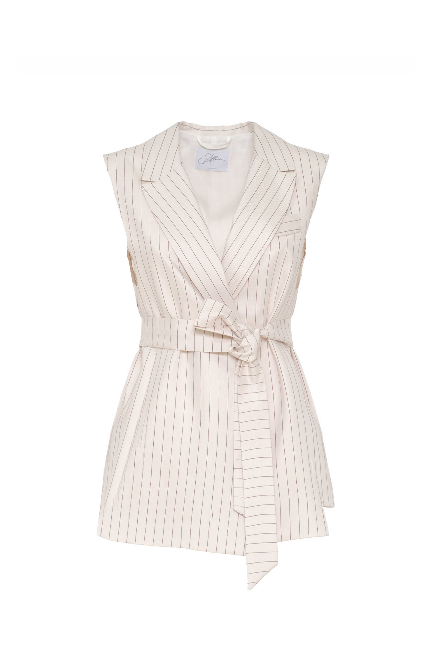 GILET GESSATO CON CINTURA