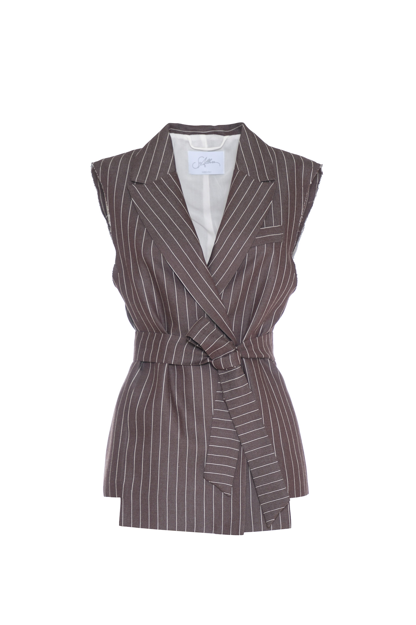 GILET GESSATO CON CINTURA - immagine 5