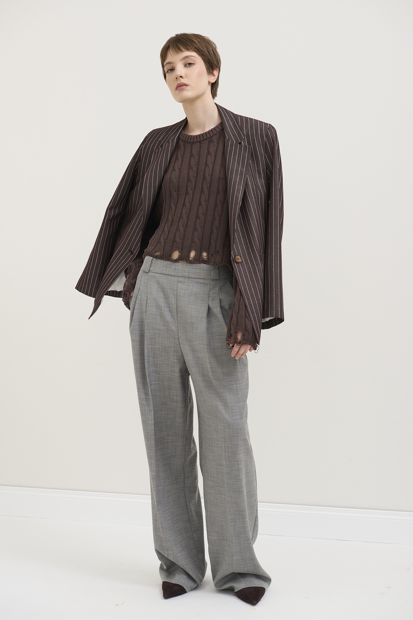 PULLOVER A TRECCE DESTROYED - immagine 4