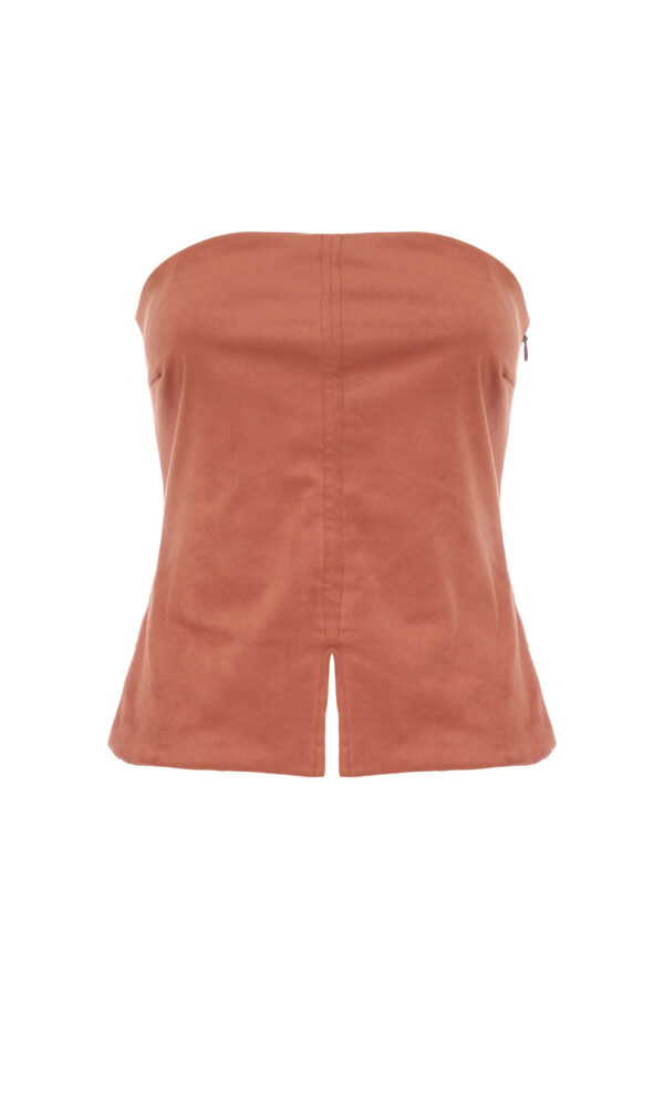 TOP BUSTIER IN ECOSUEDE