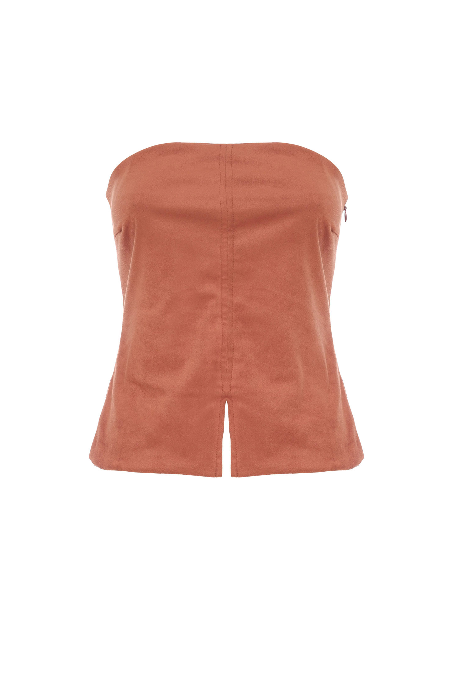 TOP BUSTIER IN ECOSUEDE
