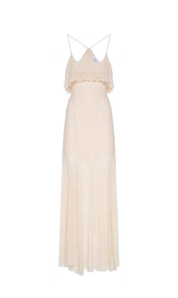 MAXI ABITO IN PIZZO CON VOLANT