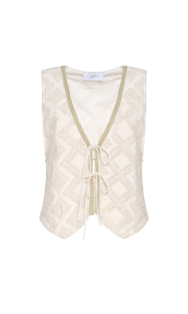 GILET JACQUARD CON MOTIVO A ROMBI