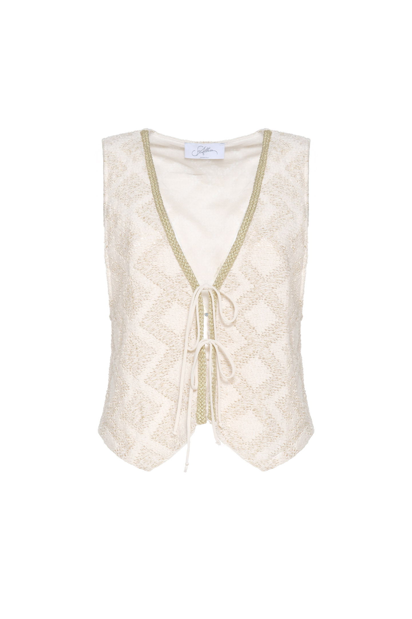 GILET JACQUARD CON MOTIVO A ROMBI