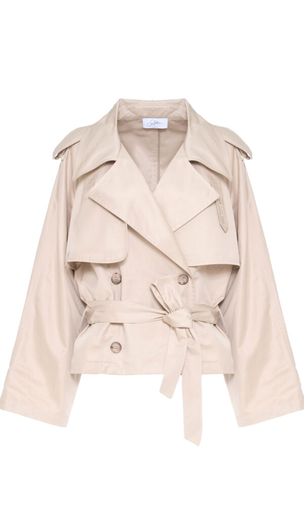 TRENCH CORTO CON CINTURA