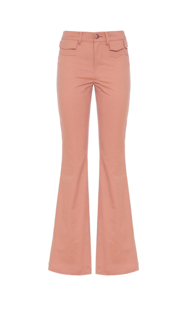 PANTALONI FLARE IN TWILL