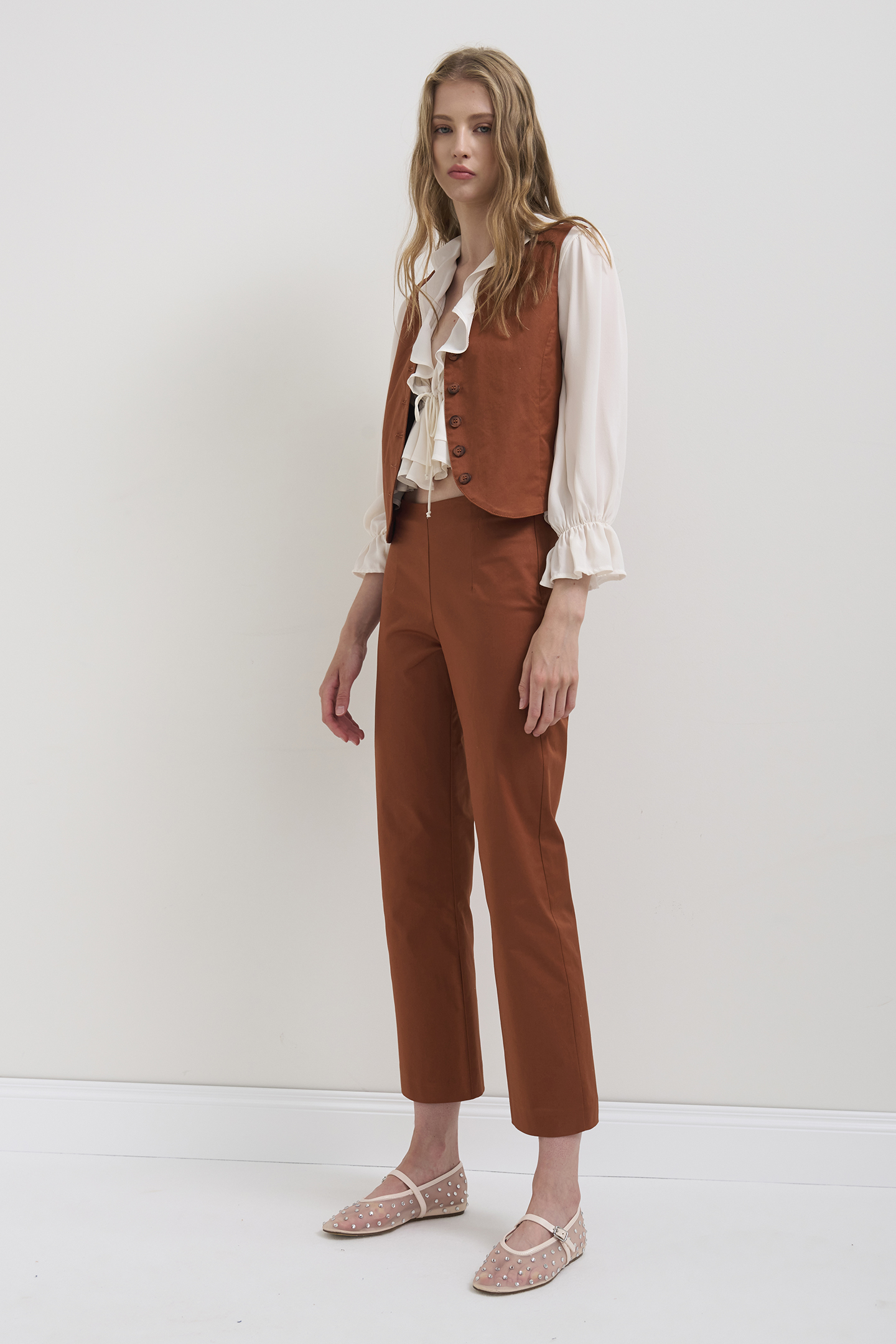 PANTALONI CIGARETTE IN TWILL - immagine 2