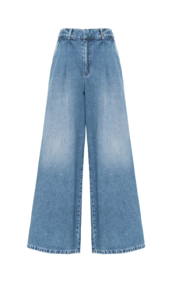 PANTALONI CON ELASTICO IN DENIM