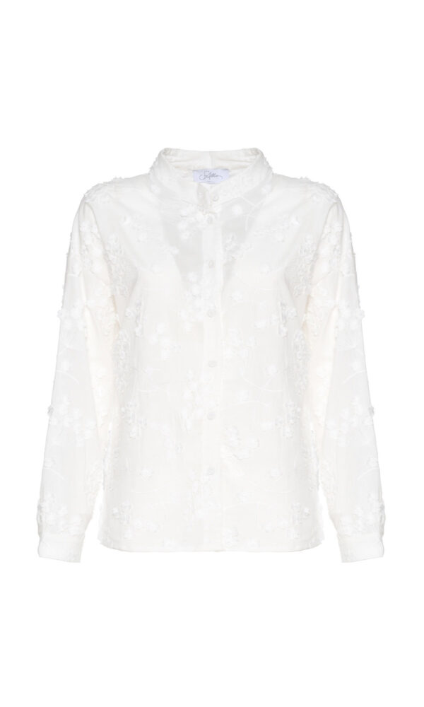 CAMICIA IN MUSSOLA RICAMATA