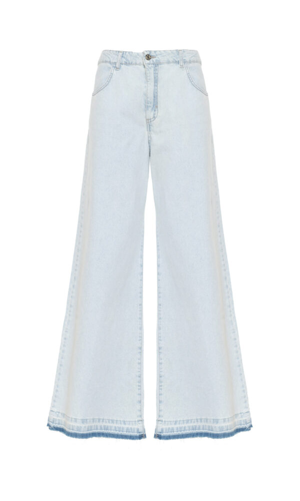 FLARED JEANS WITH RAW HEM