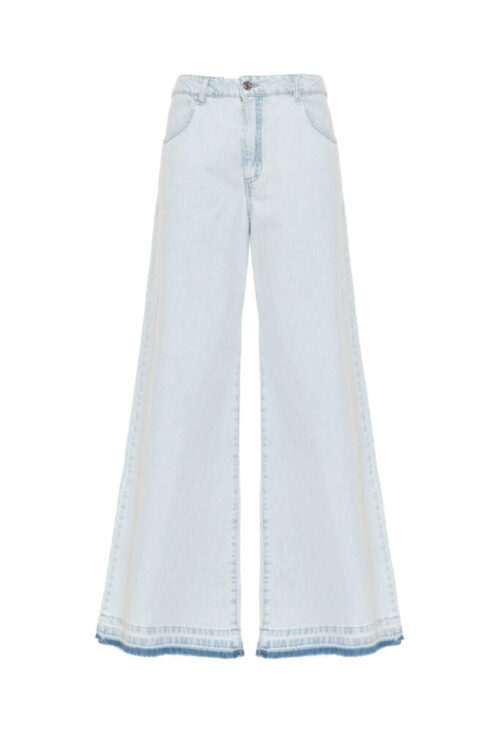 FLARED JEANS WITH RAW HEM