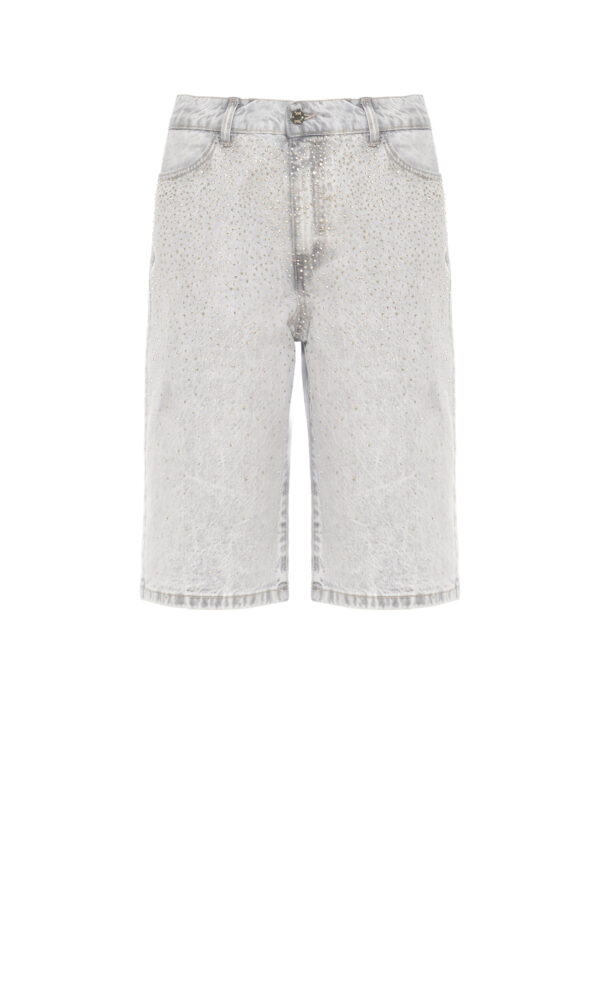DENIM SHORTS WITH RHINESTONES