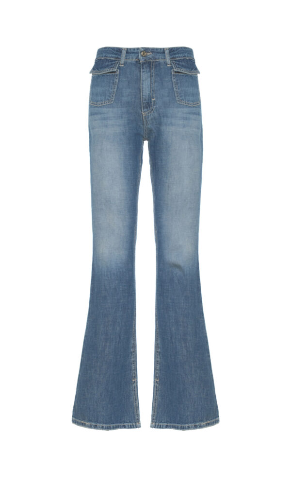 JEANS FLARE CON TASCHE