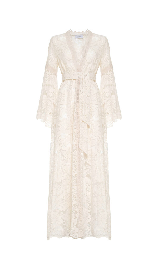 MAXI KIMONO IN MACRAMÉ LACE