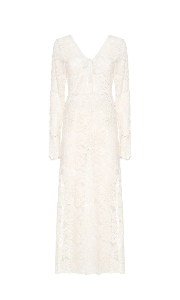 ABITO MIDI IN PIZZO FLOREALE