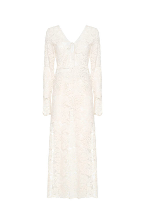ABITO MIDI IN PIZZO FLOREALE