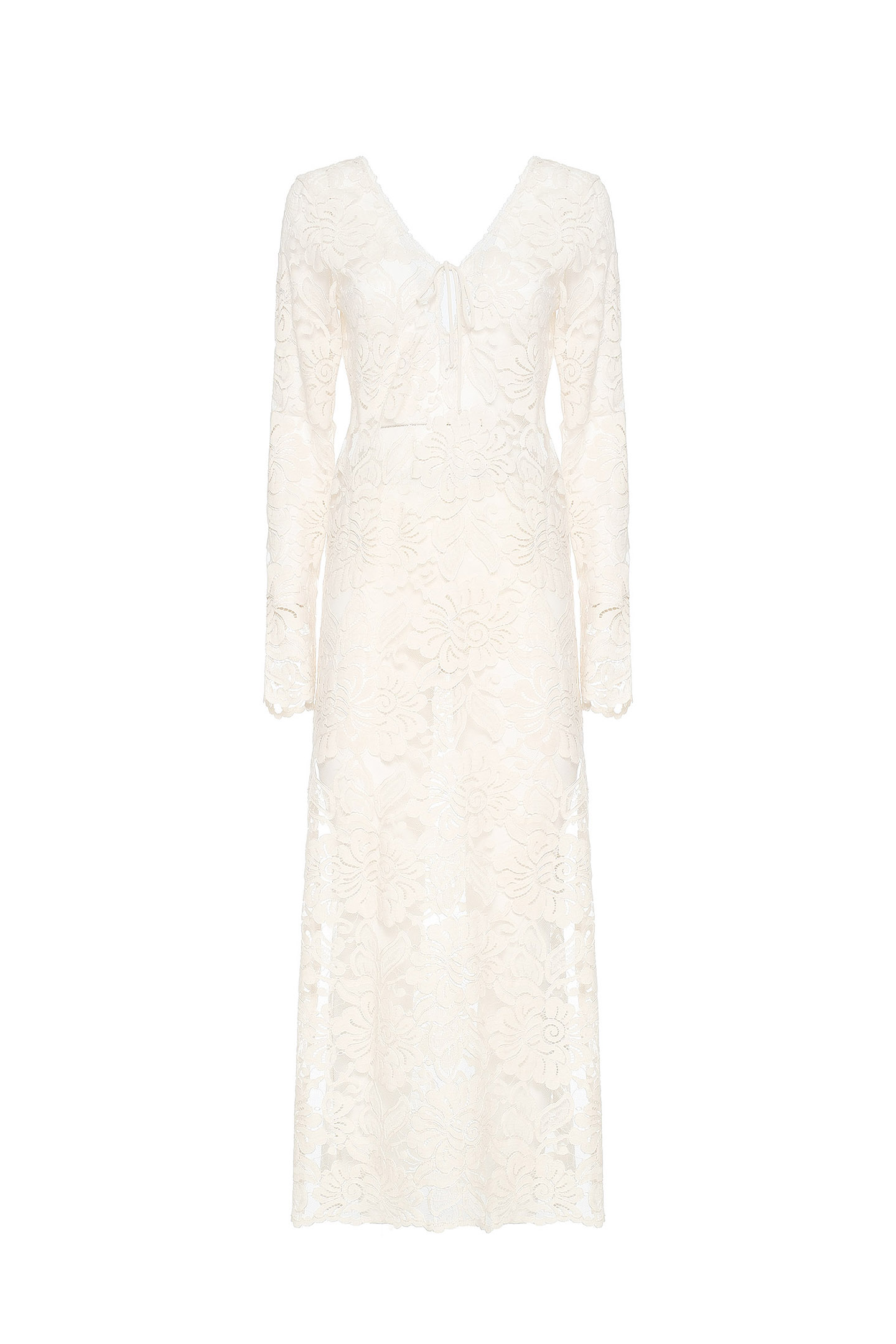 ABITO MIDI IN PIZZO FLOREALE