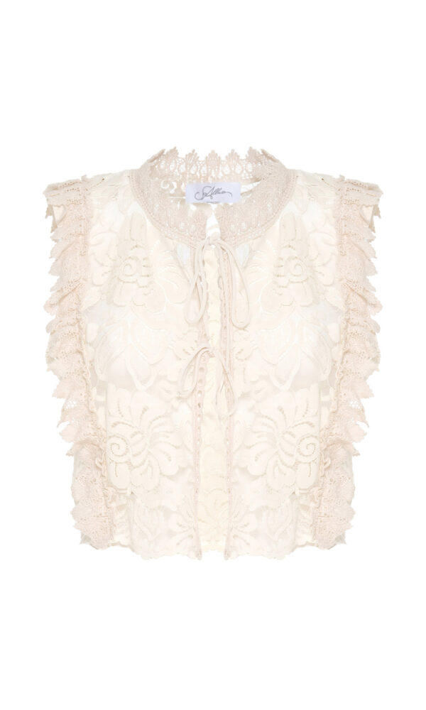 GILET IN PIZZO CON VOLANT