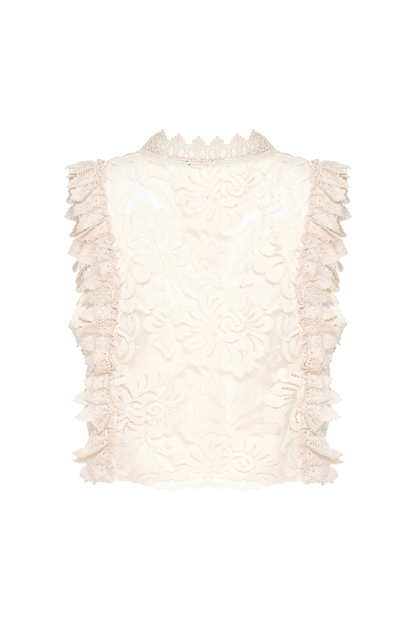 GILET IN PIZZO CON VOLANT - immagine 6