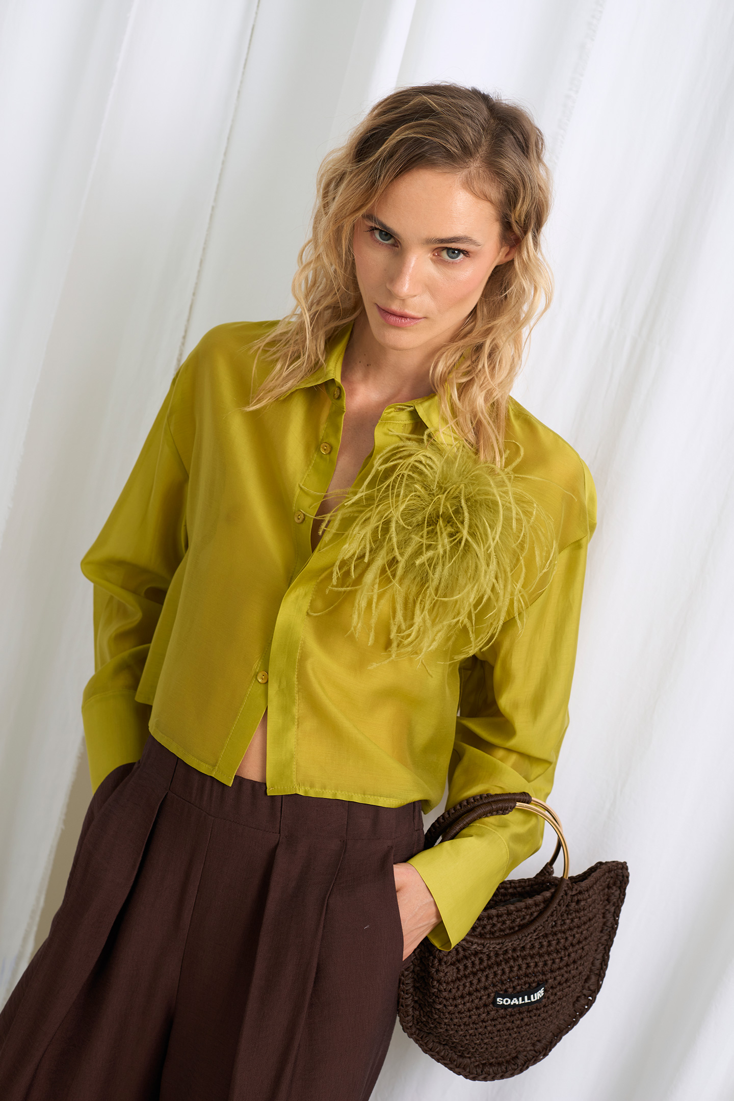CAMICIA CROPPED IN LYOCELL - immagine 5