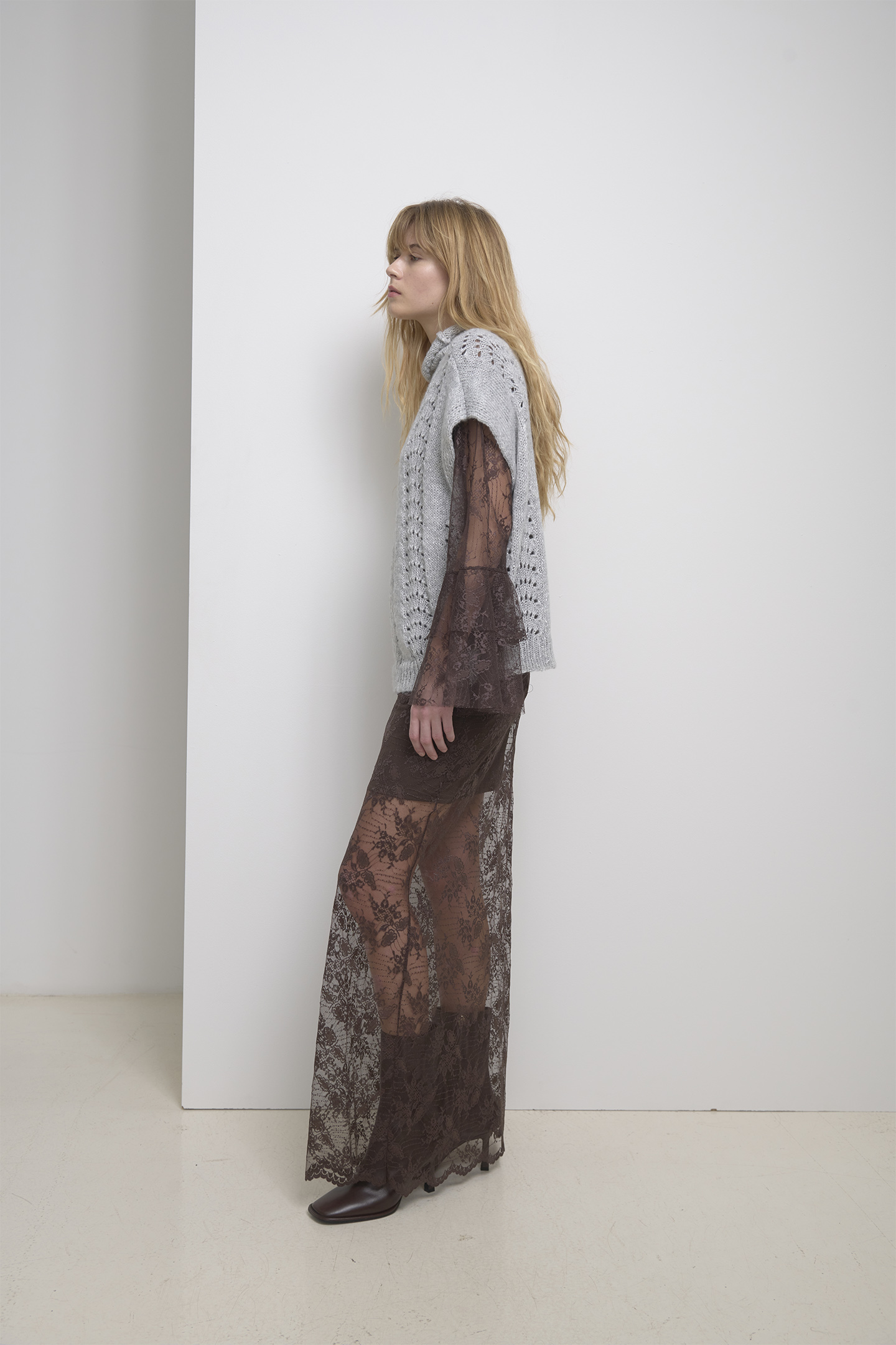 GILET MISTO LANA PUNTO VENTAGLIO - immagine 3