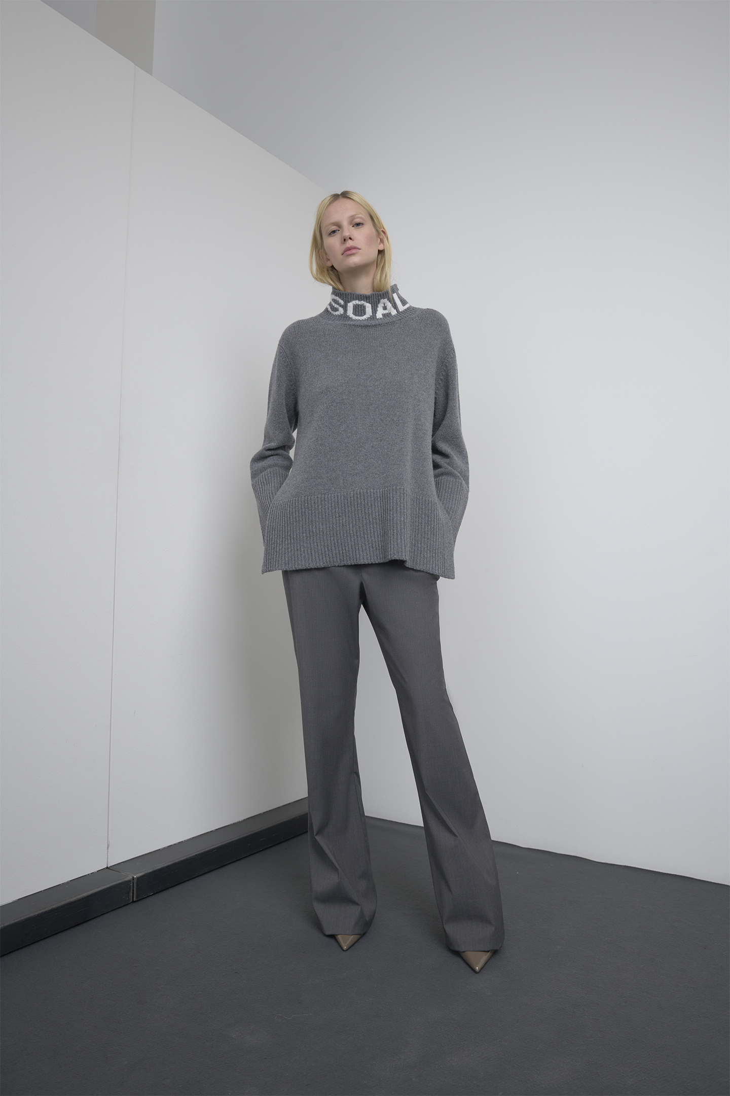 WOOL BLEND PULLOVER WITH JACQUARD LOGO - Image 2