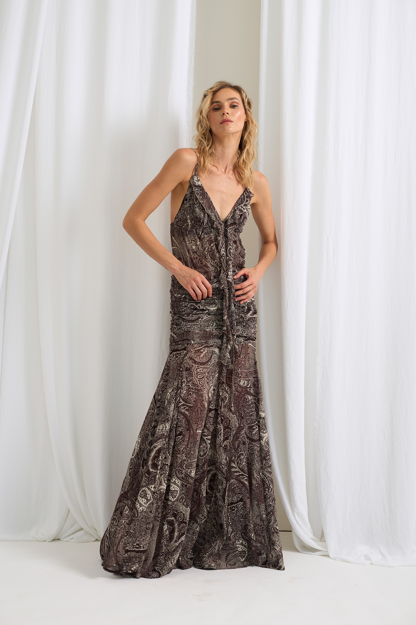 MAXI GONNA CON STAMPA PAISLEY - immagine 2